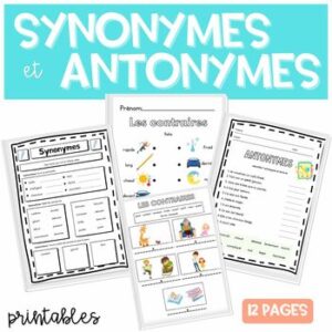 French Synonyms and Antonyms