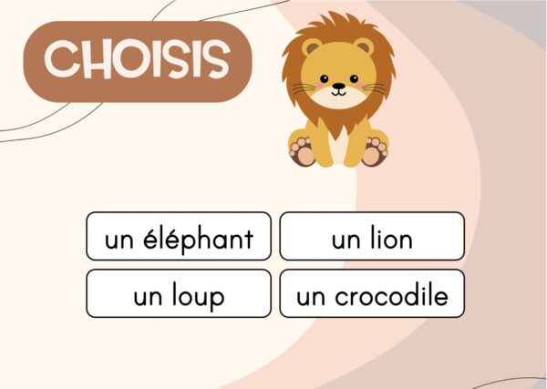 French Vocabulary Animals at Zoo