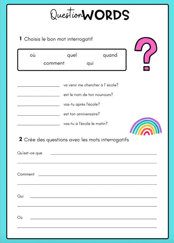 question words in french