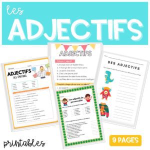 les adjectifs worksheet